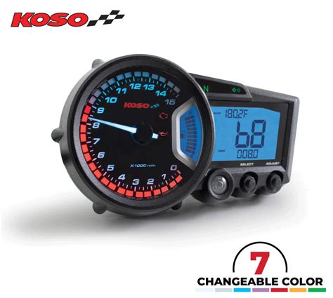 Bikermart Koso Rx Gp Style Multifunction Motorcycle Dash Speedometer