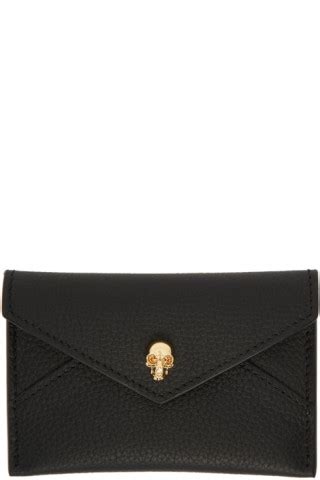 Alexander McQueen Black Skull Envelope Card Holder SSENSE