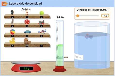 Laboratorio virtual determinación experimental de la densidad aula