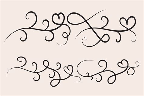 Mothers Day Hearts Swirls Flourish Svg Graphic By Nurearth · Creative