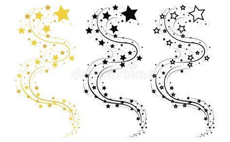 Set Of Shooting Stars Collection Of Stars Silhouette Vector