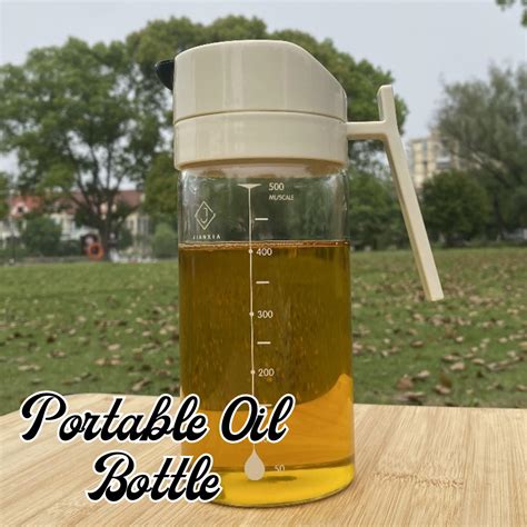 Portable Oil Bottle Borosilicate Glass Liquid Seasoning Dispenser