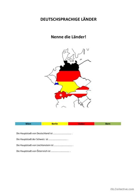 Deutschsprachige Laender Deutsch Daf Arbeitsbl Tter Pdf Doc