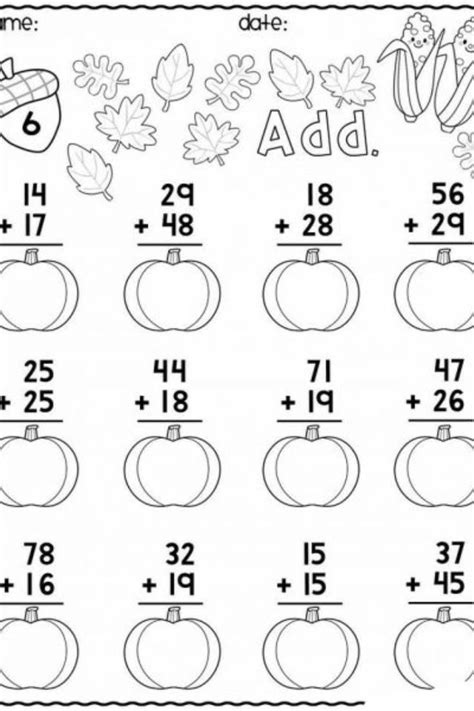 Pin By Jennifer Quant On Thanksgiving Worksheets Addition Worksheets