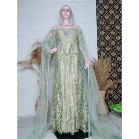 Baju Pengantin Hijau Sage Dress Ivory Studio Warna Sage Green Fesyen