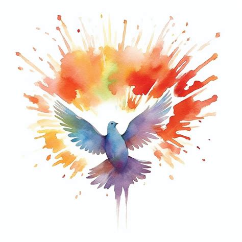 Premium Ai Image Illustration Of Holy Spirit Dove Hand Drawn Peace Dove Watercolor