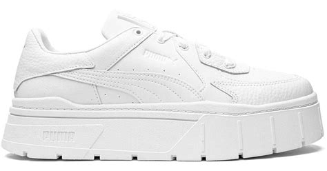 Puma Leather Mayze Stack Edgy Sneakers In White Lyst Australia