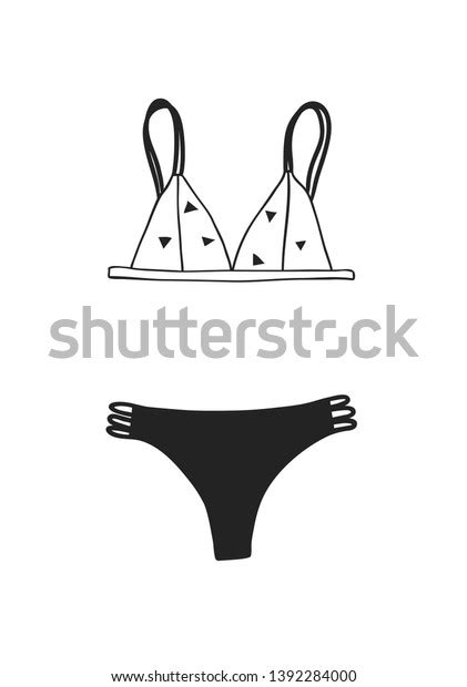 Hand Drawn Summer Bikini Illustration Actual Stock Vector Royalty Free