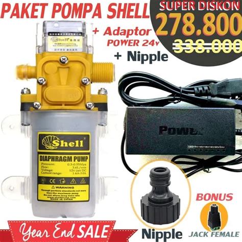 Jual Paket Pompa Air Dc Volt High Pressure Shell Dan Adaptor Bonus