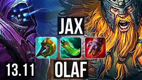 Jax Vs Olaf Top 9 1 7 6 Solo Kills 400 Games Dominating Kr