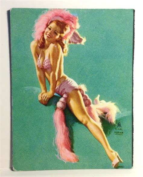 1940s Pinup Girl Earl Moran Ink Blotter Art Sexy Woman Beautiful