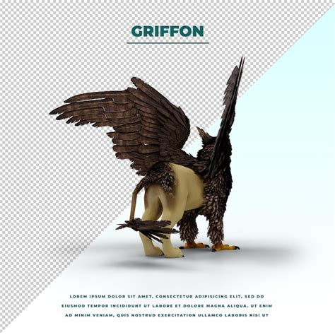Premium PSD | Griffin or griffon a legendary creature with the body of ...