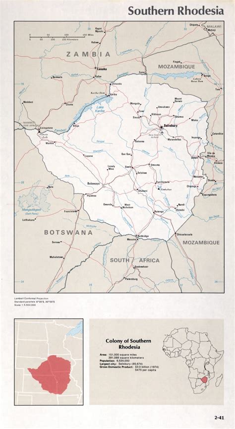 Rhodesia Africa Map