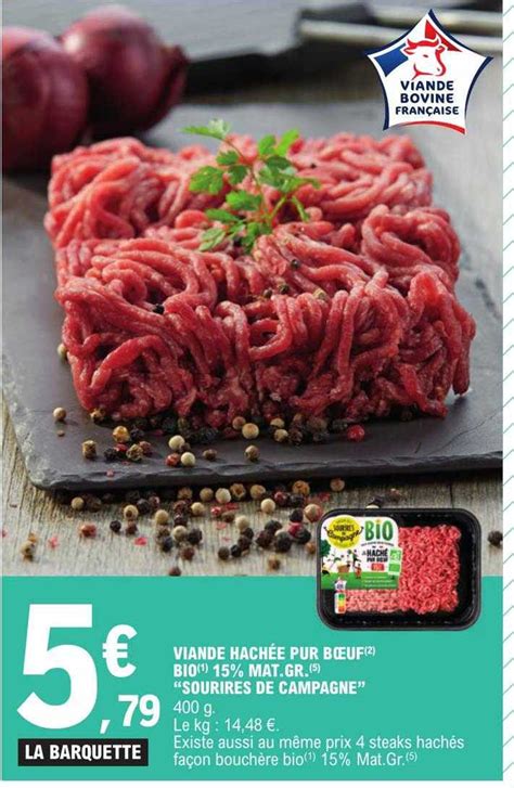 Promo Viande Hach E Pur B Uf Bio Mat Gr Sourires De Campagne