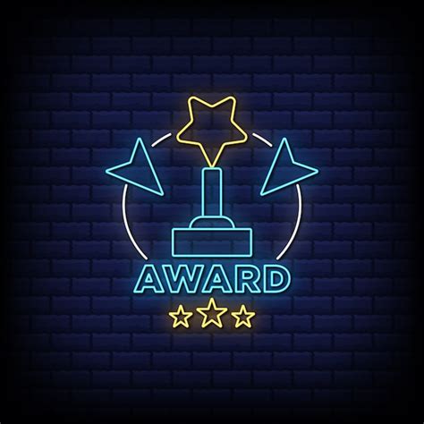 Premium Vector Award Neon Sign Style Text