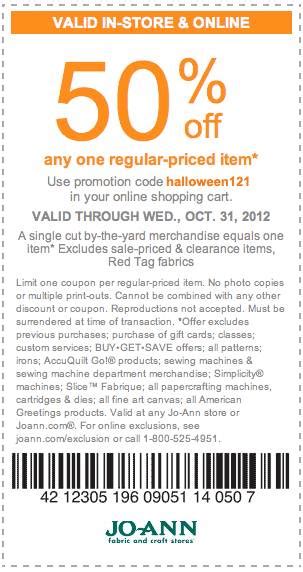 Jo-Ann Fabric 50% off Printable Coupon - Deal Seeking Mom