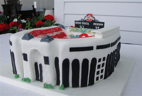 Ohio State Theme Football Stadium Cake