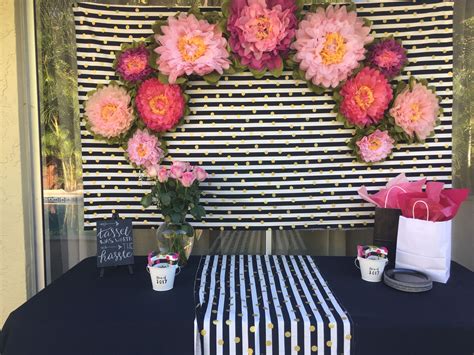 Kate Spade Black And White Stripe Backdrop Flower Backdrop Striped