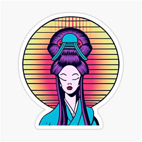 Retro Japanese Geisha Girl Vaporwave Cyberpunk Popart Urban Style