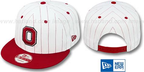 Ohio State Pinstripe Bitd Snapback White Red Hat By New Era