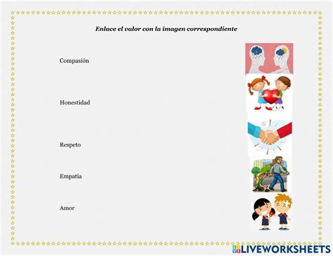 Valores 0153 Camila Moreno Live Worksheets