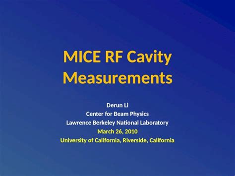 Pptx Mice Rf Cavity Measurements Dokumen Tips