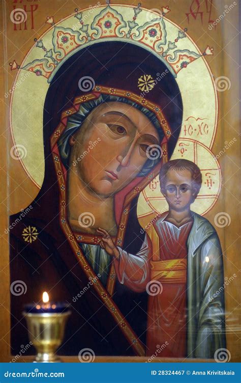 Icon Of Mother Of God And Jesus Christ Stock Image Image Of Mary