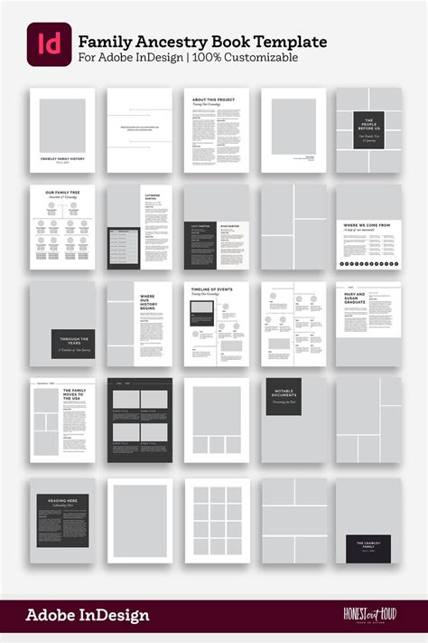 Ancestry Book Template Family Tree Family History Genealogy Book Mac PC Adobe Indesign - Etsy