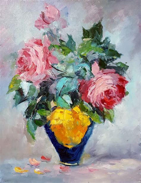 Oil Painting On Canvas Subject Still Life Impressionistic Style One