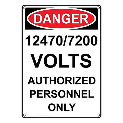 Weatherproof Plastic Vertical Osha Danger Volts Authorized