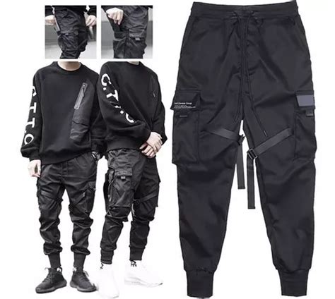 Calcos Masculinas Casuais Harém Hip Hop Calças Cargo Com Var Cuotas