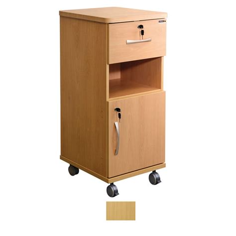 Sunflower Medical Oak MFC Bedside Cabinet With Lockable Drawer And