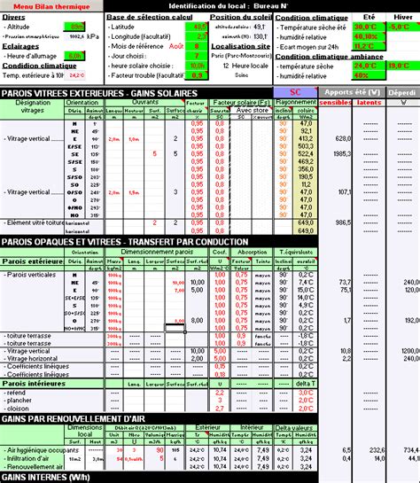 Calcul Bilan Thermique Calculs Bilans Thermiques Climatisation