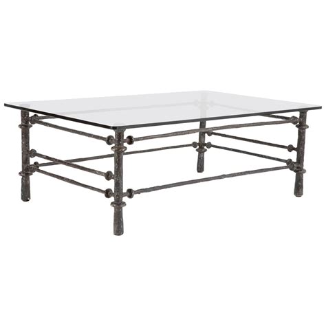 Diego Giacometti Style Glass Topped Coffee Table At 1stdibs Diego Giacometti Coffee Table