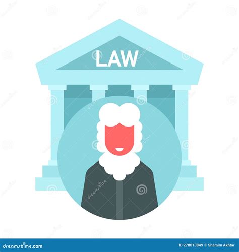 A Cartoon of a Judge in a Court Building. Stock Vector - Illustration of font, cartoon: 278013849