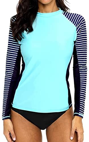 CharmLeaks Rash Guard Women Long Sleeve Swim Shirts UV 50 Sun