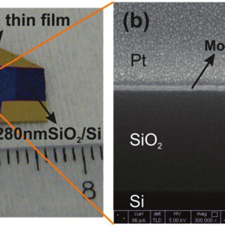 A Photo Of Apcvd Grown Mos Thin Film On Nm Sio Si Substrate