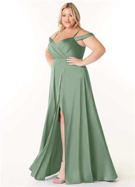 Matcha Azazie Ocean Stretch Satin Dress Bridesmaid Dresses Azazie