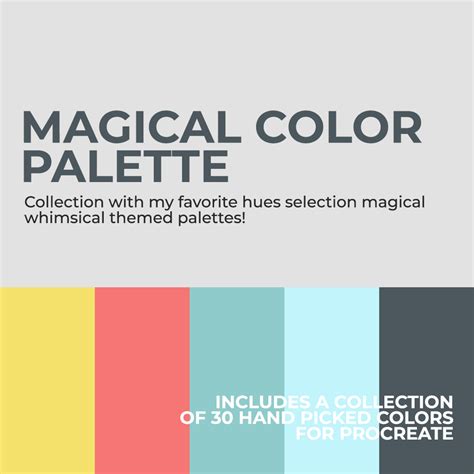 30 Hand Picked Magical Hues For Procreate Whimsical Color Palette