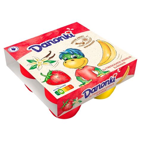 Danone Danonki Mega Serek Truskawka Wanilia Banan 360 G 4 X 90 G