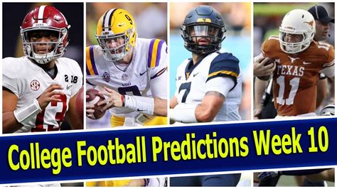 College Football Predictions Week 10 Youtube