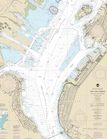 New York Harbor Nautical Map Chart Journal : 7 1/2 x 9 3/4 Inch - 200 ...