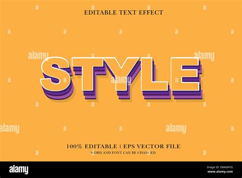 Style 3d Text Effect Styles Mockup Concept Black Text Stock Vector