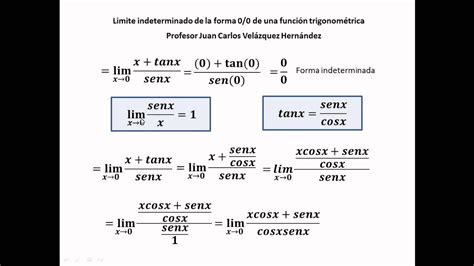 Limite Indeterminado De Una Funci N Trigonom Trica Solucion A Avi Youtube