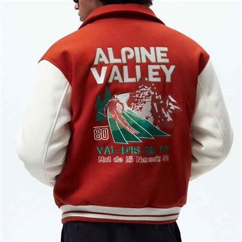 Orange and White Varsity All Day Ski 80 Alpine Valley Jacket