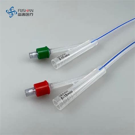 Fushan Medical Grade Silicone Balloon Foley Urethral Probe 2 Way 3 Way