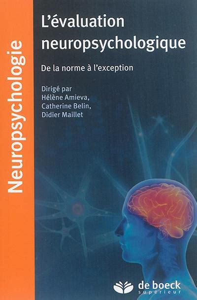 Livre L Valuation Neuropsychologique De La Norme L Exception