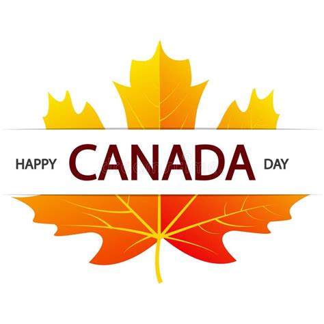 Canada Day Happy Maple Leaf and Typography Stock Vector - Illustration ...