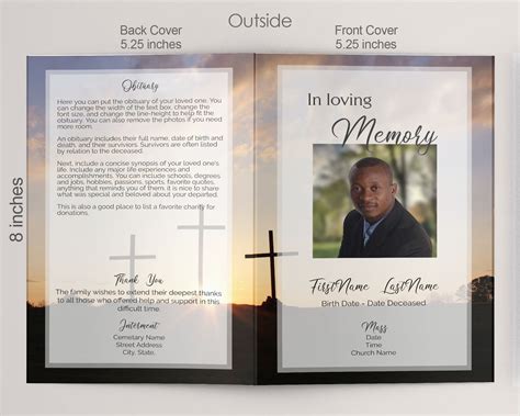 Catholic Funeral Program Template