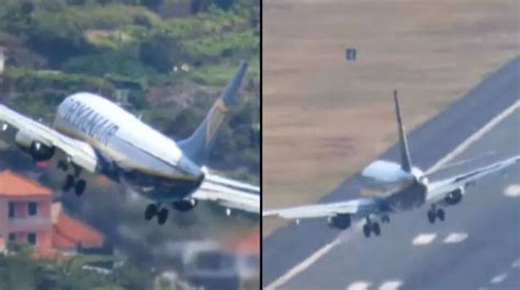 Scary moment Ryanair pilot pulls off ‘sideways’ landing